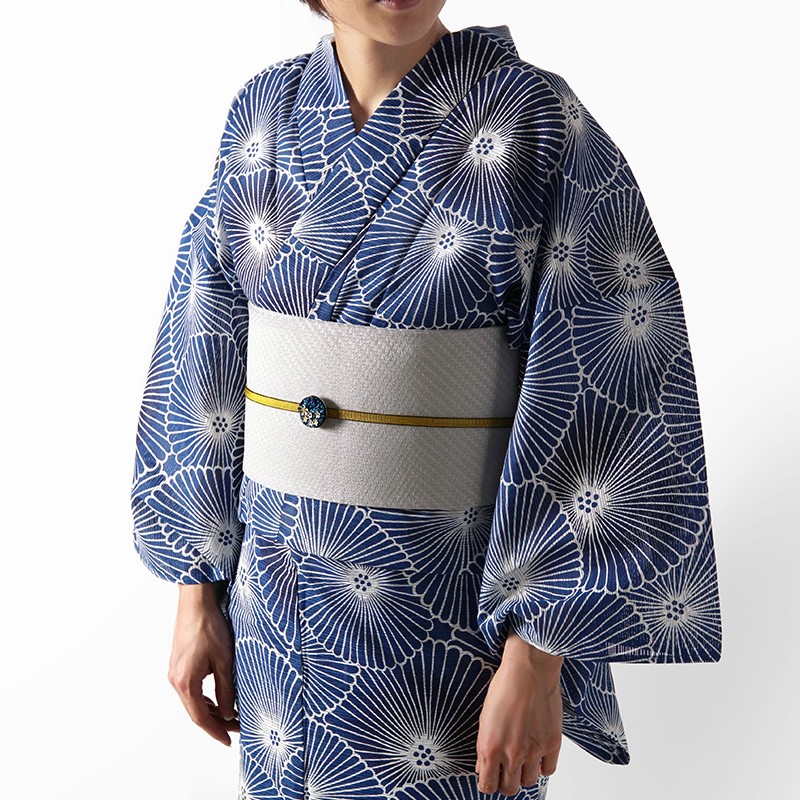 クーポン配布中】綿絽浴衣 単品 紫陽花 紺 レディース 30代 40代 50代 