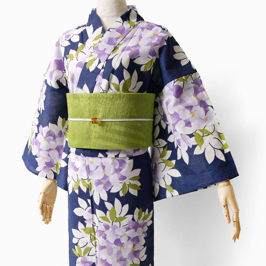 夏着物 綿絽 岡重 梅 椿 花 クリーム 赤 古典柄 レディース 30代