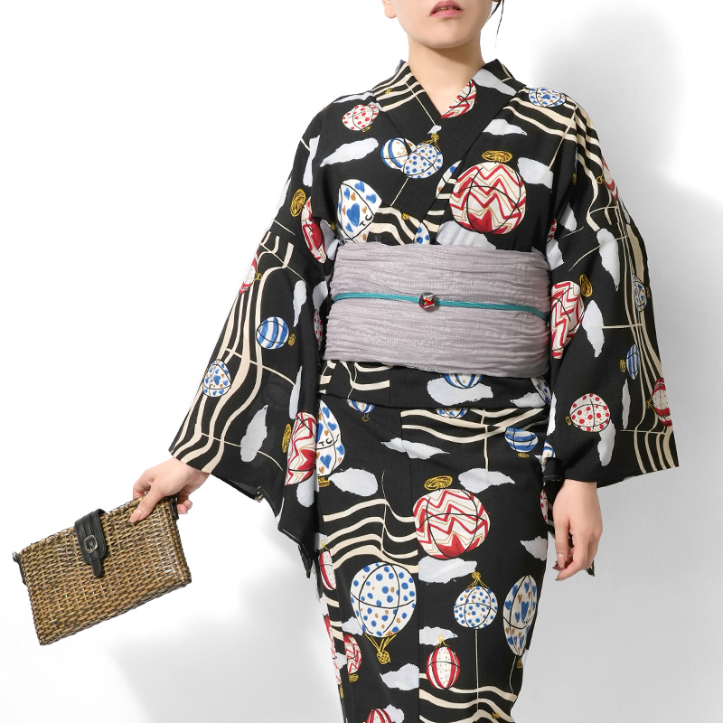 浴衣 tsumori chisato セオアルファ 気球 黒 黒地 レディース 30