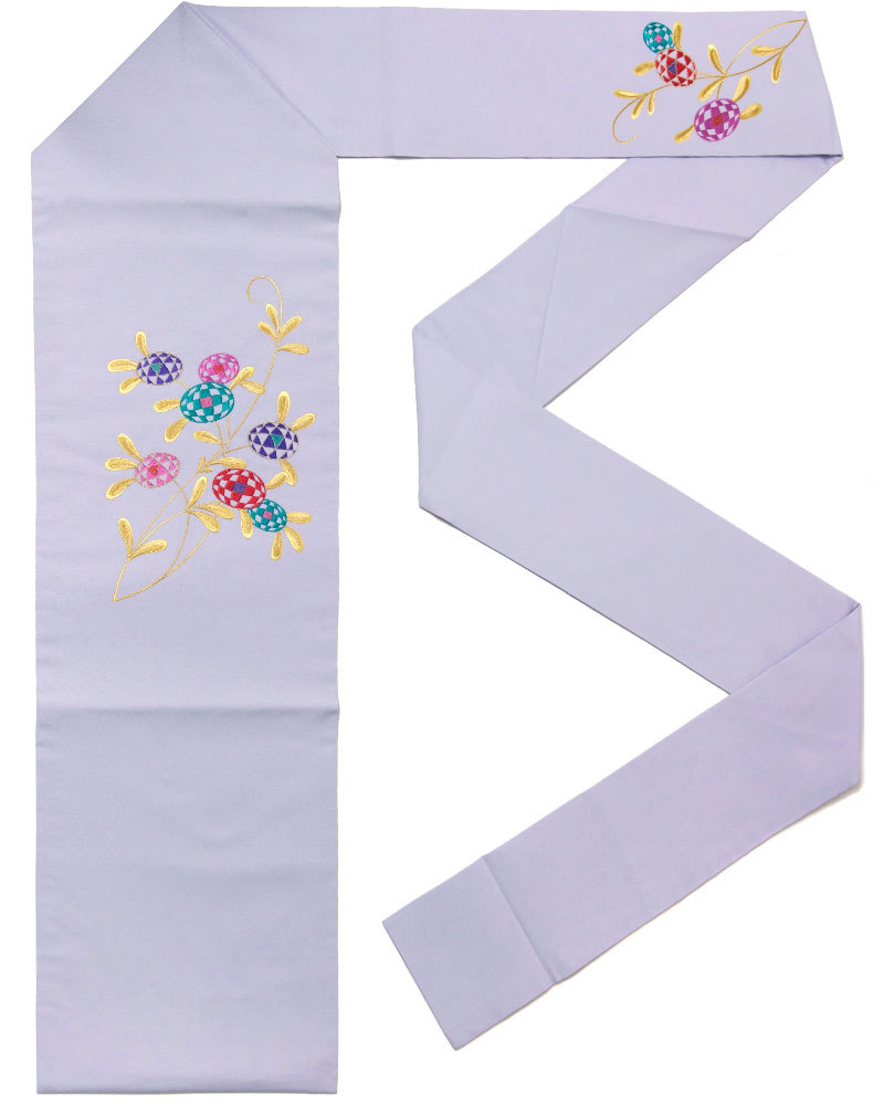 塩瀬　名古屋帯　花模様　刺繍 名古屋帯 塩瀬 刺繍 桜の花模様 花弁 乳白色 金彩 O-4859 名古屋帯