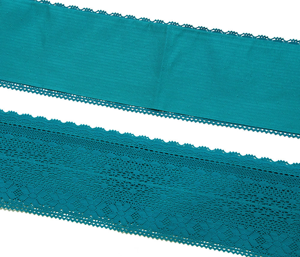 撫松庵 半幅帯 レース ターコイズ 青緑 フェミニン エレガント 夏帯