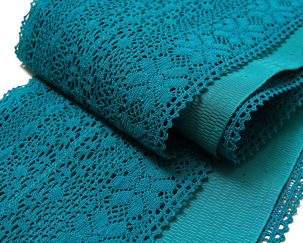 撫松庵 半幅帯 レース ターコイズ 青緑 フェミニン エレガント 夏帯