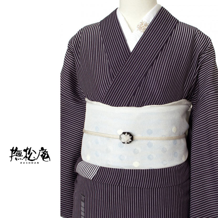 浴衣 着物 単衣 美品 パープル 紫 ぶどう マスカット グレープ