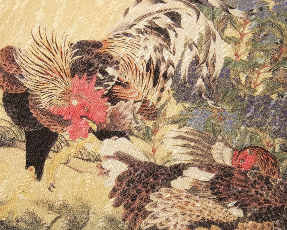 名古屋帯 伊藤若冲 紫陽花双鶏図 黄色 鳥 日本画 芸術 美術 アート 絹 日本製 お太鼓 仕立て上がり : 10002846 :  dear-japan - 通販 - Yahoo!ショッピング