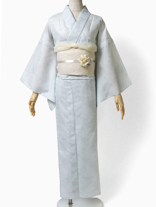 浴衣 和風館 レース 水色 レディース フェミニン 上品 モダン 女性用