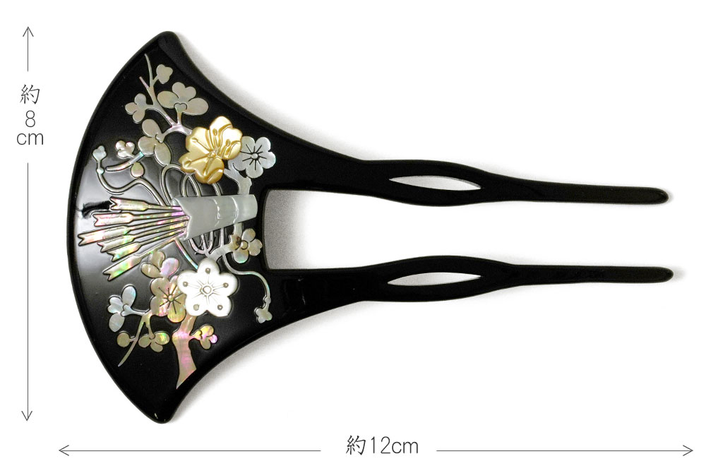 楽天市場】かんざし 螺鈿 花 蒔絵風 黒 バチ型 花 フォーマル 髪