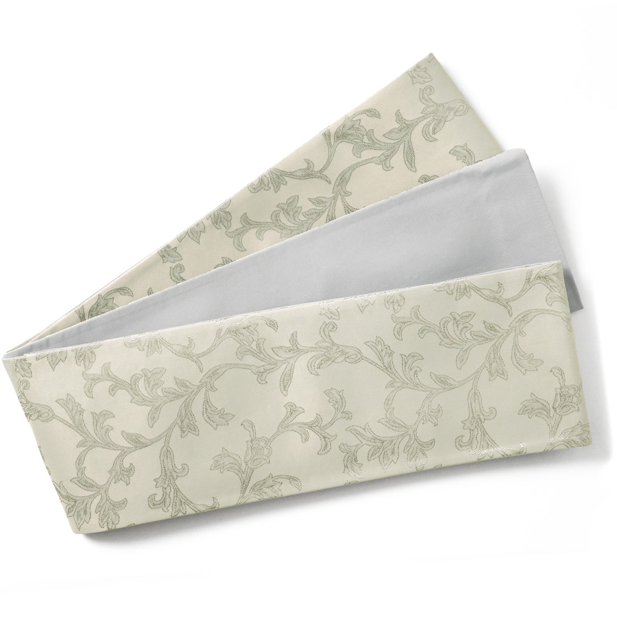 半幅帯 アカンサスリーフ グレー 唐草 アラベスク ナチュラル