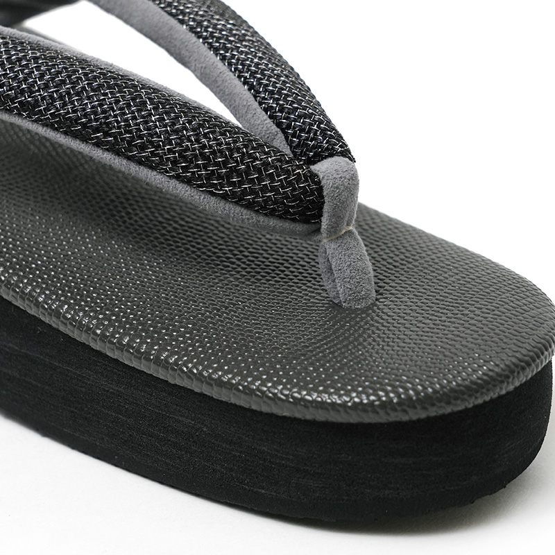 カレンブロッソ カフェ草履 伊賀組紐 ダークグレー アッシュグレー 本