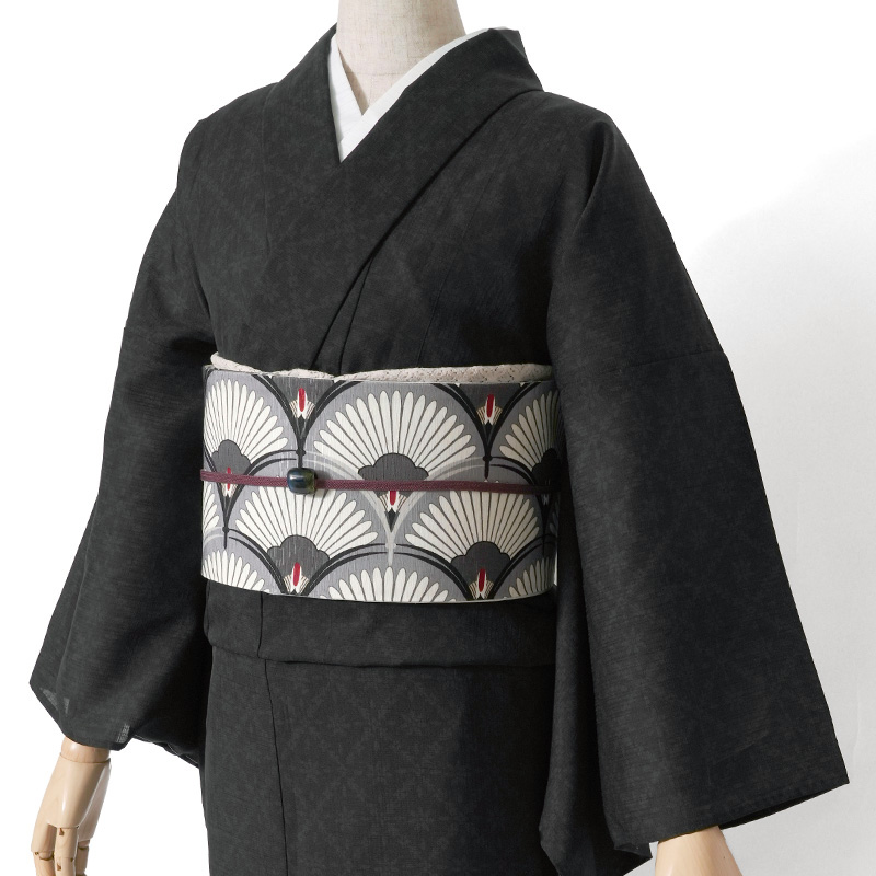 新品 セオアルファ 桃 洗える夏着物 仕付け糸付 トール 小紋 浴衣 3846 着物 セオアルファ 単衣 JAPAN MODE 菱華 黒 洗える着物 仕立て上がり