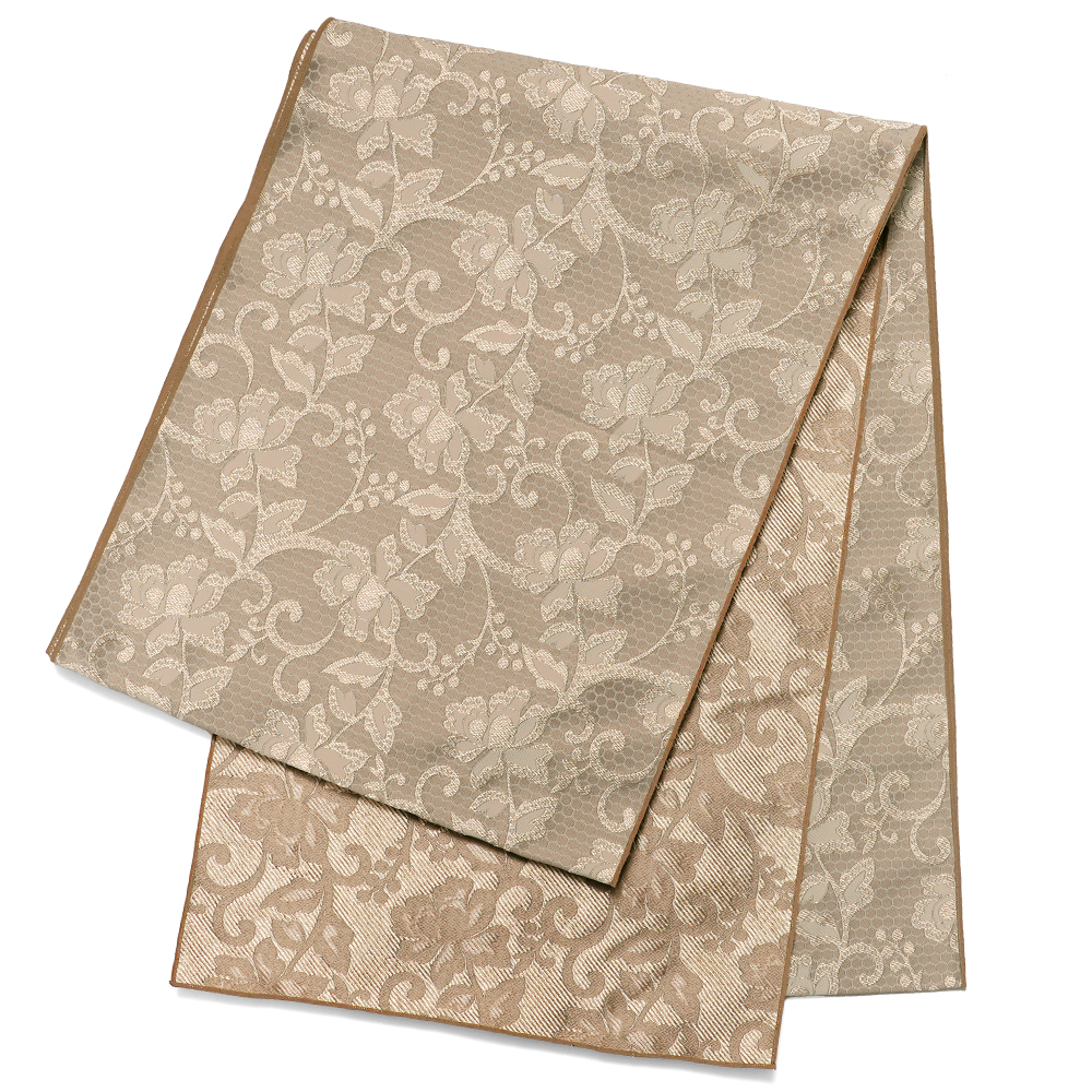 兵児帯 ジャガード 花南天 ブラウン オフホワイト ブラック モカ