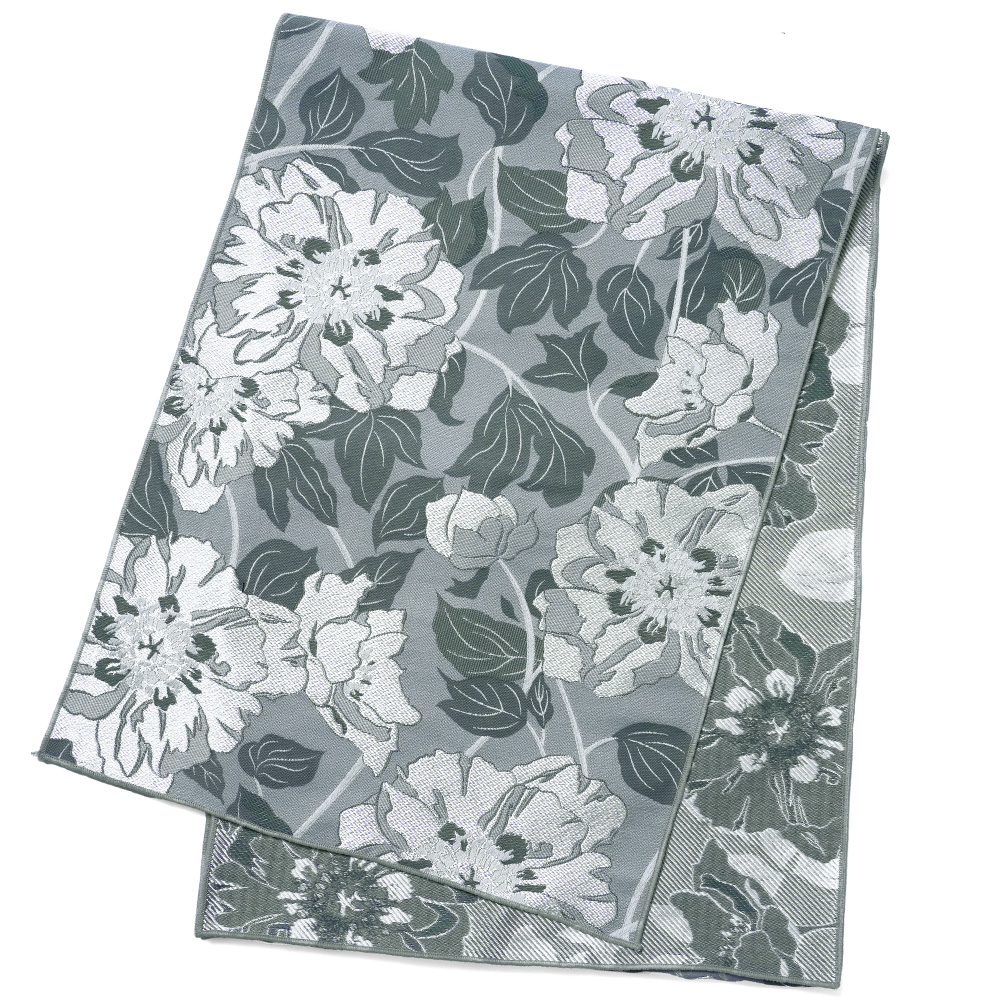 兵児帯 ジャガード ボタニカル 牡丹 全4色リバーシブル 着物 浴衣 上品