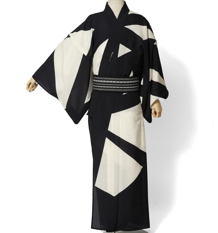 浴衣 メンズ セオアルファ JUNKO KOSHINO オフホワイト ブラック