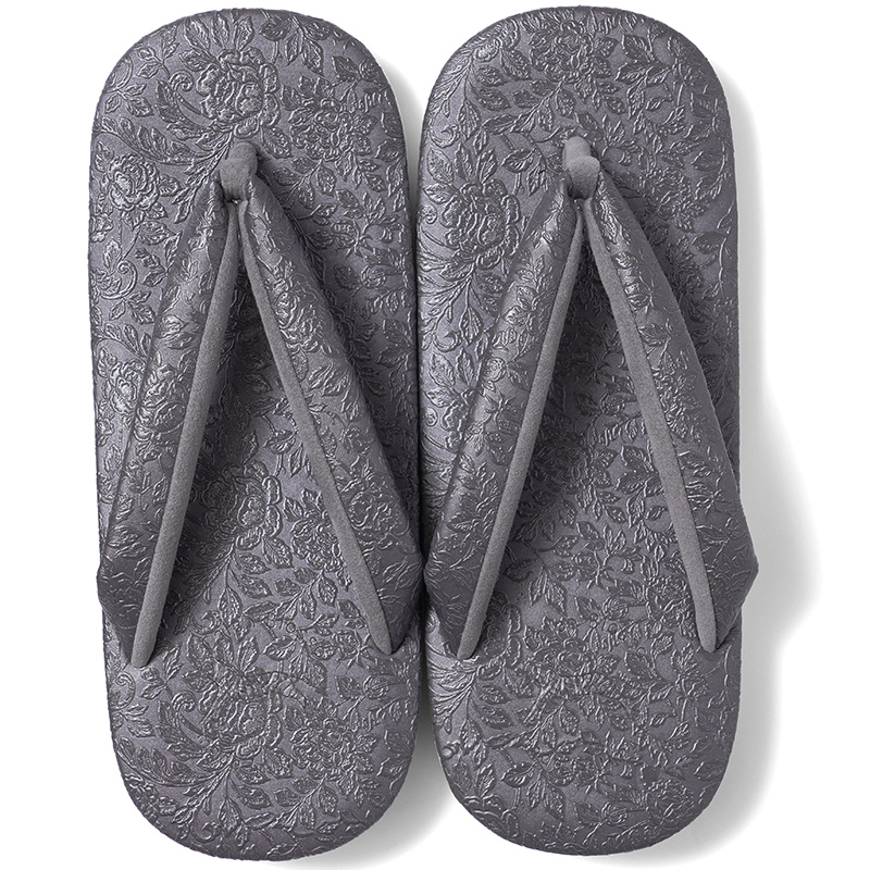 カフェ草履 メンズ ヴィンテージエンボス 薔薇 菱屋 カレンブロッソ