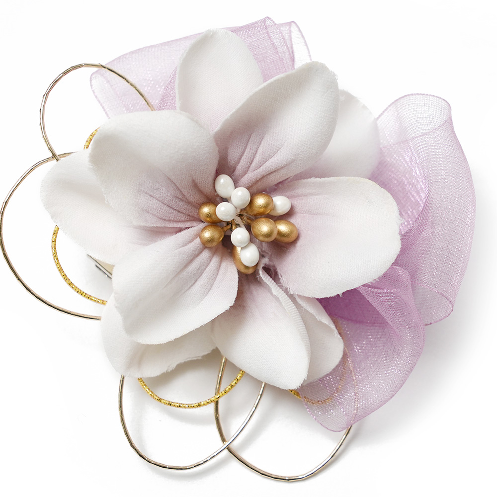 花飾り クリップ 帯飾り スカーフ留め コサージュ 帯留め 髪飾り ヘア