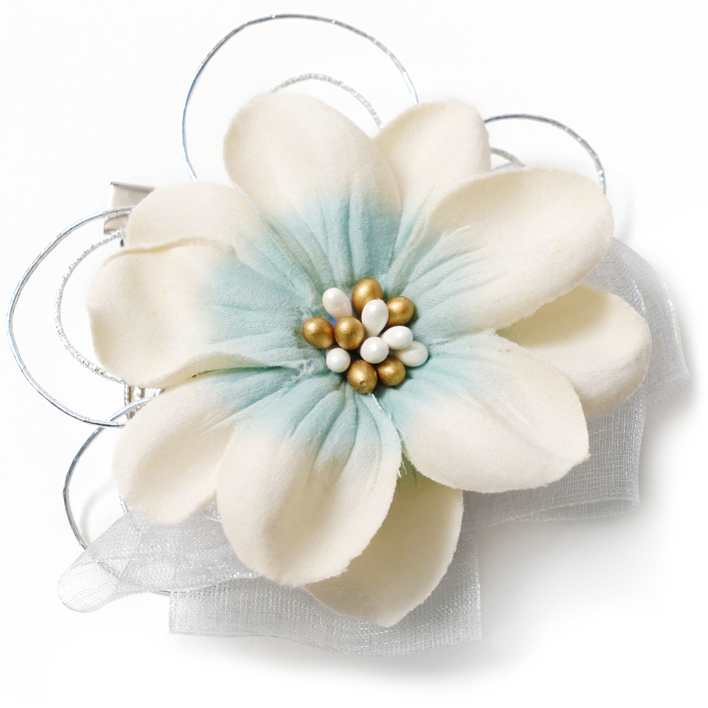 花飾り クリップ 帯飾り スカーフ留め コサージュ 帯留め 髪飾り ヘア