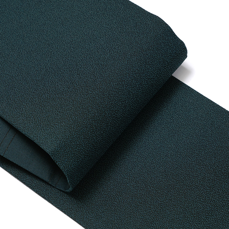 撫松庵 半幅帯 瑞雲刺繍 ターコイズ 青緑 金糸 銀糸 縁起物 吉祥文様