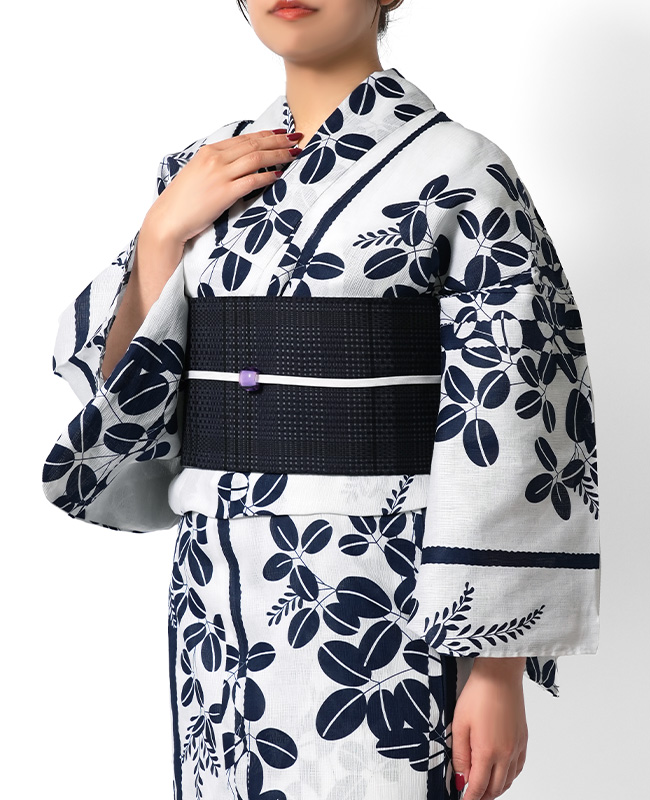 高級綿麻浴衣　モダンレトロ　限定大特価 浴衣 レディース セット レトロ 高級変わり織り綿麻浴衣3点