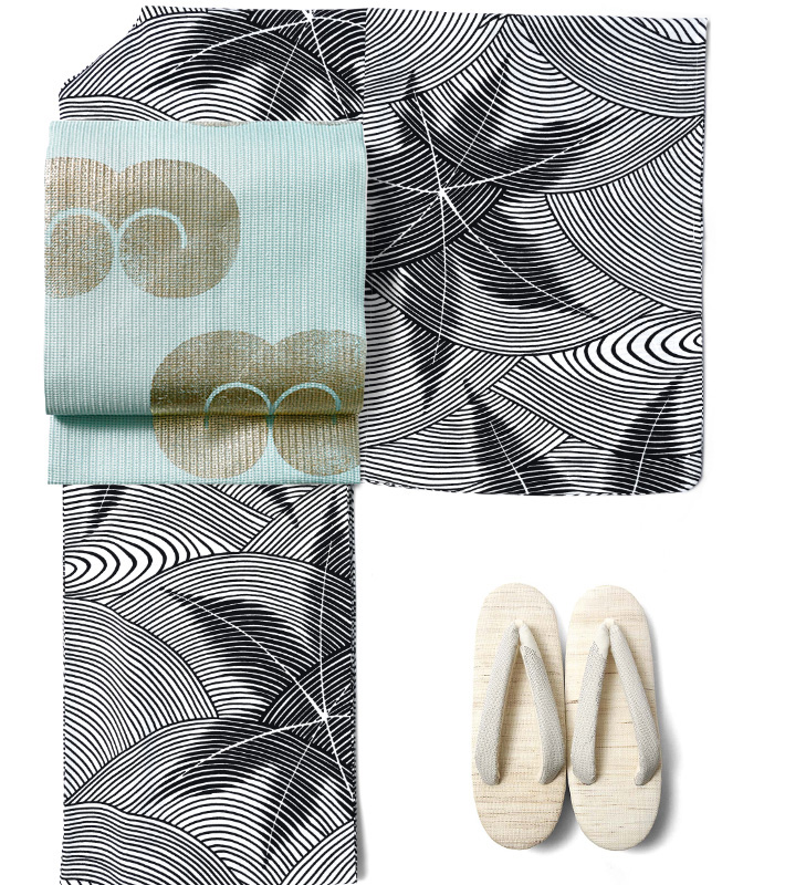 誉田屋源兵衛 名古屋帯 浮雲 水色 正絹 縁起物 夏着物 仕立て上がり