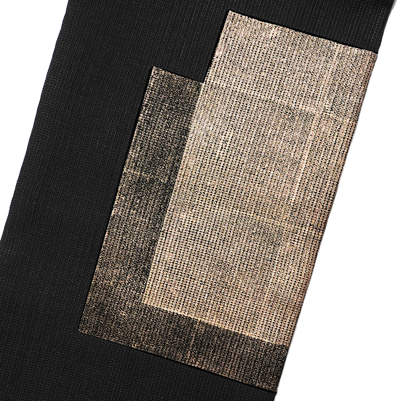 誉田屋源兵衛 名古屋帯 箔重ね 金箔 黒 幾何学模様 正絹 夏帯 仕立て