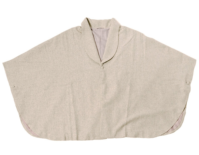 ケープ コート JAPAN MODE ヘリンボーン ベージュ ファー ポンチョ 冬  