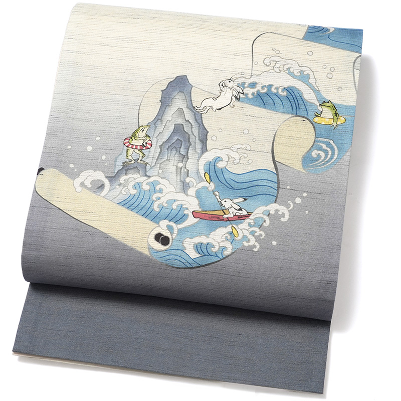 さ*桃様 袋帯 正絹 鳥獣戯画 西陣　歳寒竹姫　正絹一部竹糸使用　逸品 10004354_12.jpg