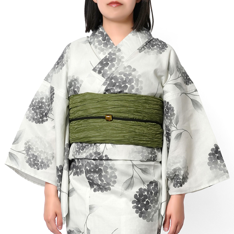 浴衣 紫陽花 オフ白 グレー セパレート 二部式 モノトーン 花 浴衣 紫陽花 オフ白 グレー セパレート 二部式 モノトーン 花