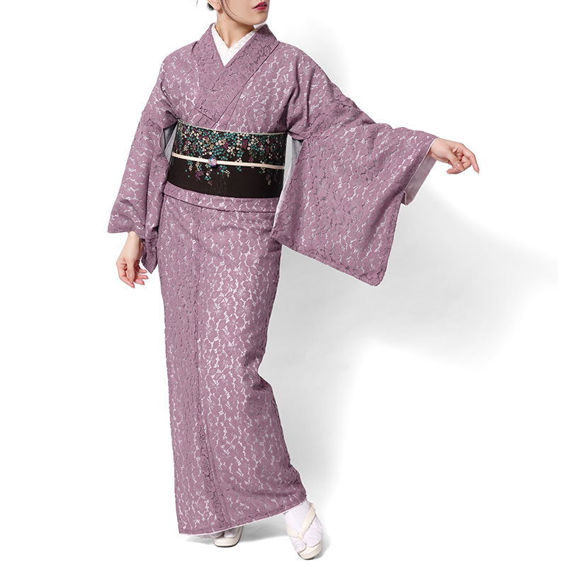 レース着物 袷 全6色 くすみカラー 三つ葉 ニュアンスカラー レース着物 袷 全6色 くすみカラー 三つ葉 ニュアンスカラー