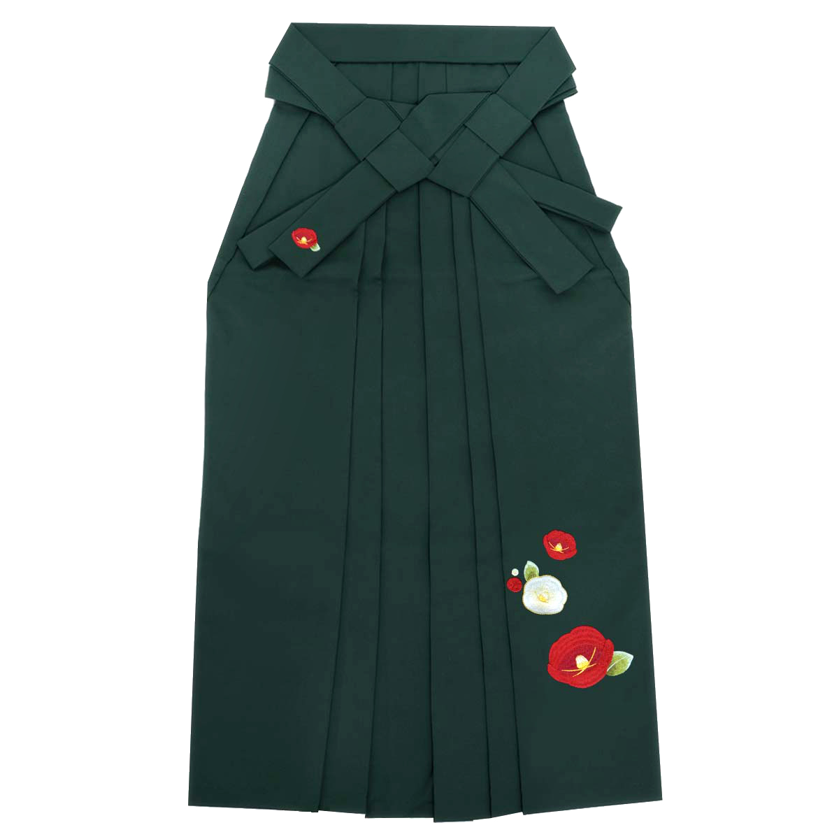 OZZON 椿刺繍袴スカート（緑） 女性用 袴 単品 レトロモダン 椿 刺繍 卒業式 謝恩会 レディース袴