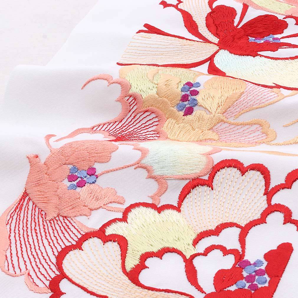 4k2327 振袖　正絹　袷　刺繍　白　青　赤　金色　銀色　緑　ピンク　紫　花柄 楽天市場】半襟 半衿 刺繍 振袖 成人式 白 ピンク 青 緑 黒 金