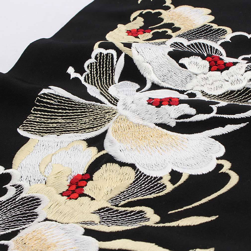 Kisste 半襟 半衿 刺繍 振袖 成人式 白 ピンク 青 緑 黒 金 銀