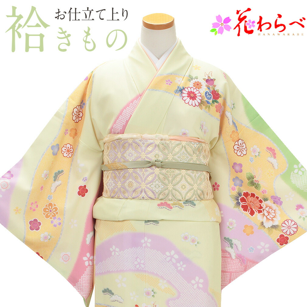 Kisste（キステ） 着物 訪問着 袷 淡緑 菊 牡丹 L フリーサイズ 花