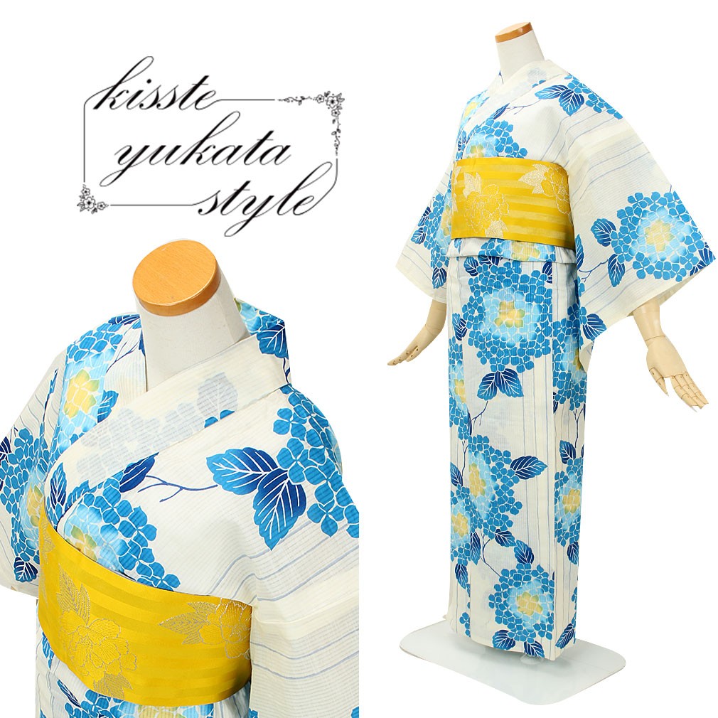 Kisste 浴衣 レディース ブランド ViVi Classy 青 紫陽花 20代