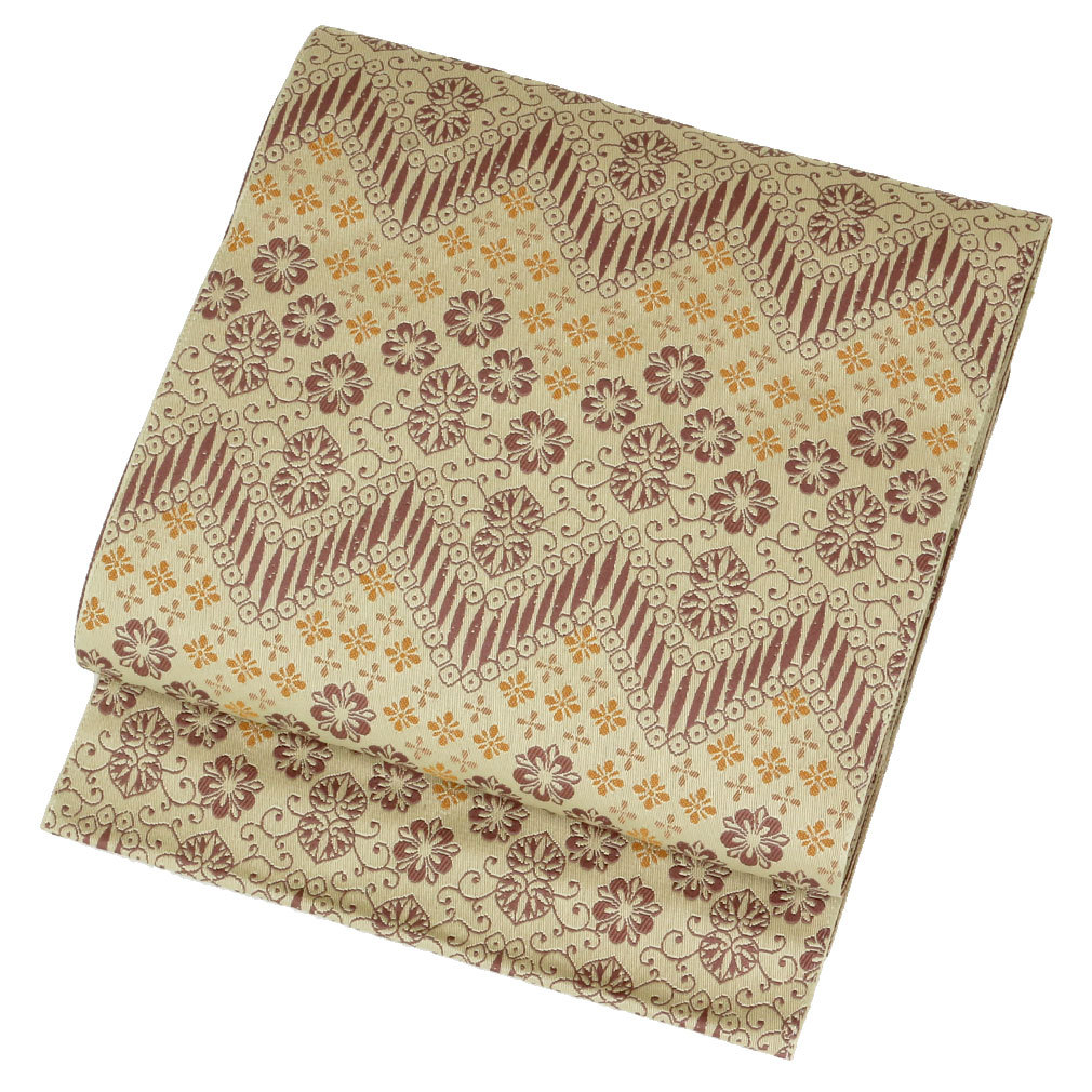 名古屋帯 ポリエステル 新品 八寸名古屋帯 臙脂 ベージュ 黒 10柄 小紋 紬 未使用 SALE | Kisste | 10