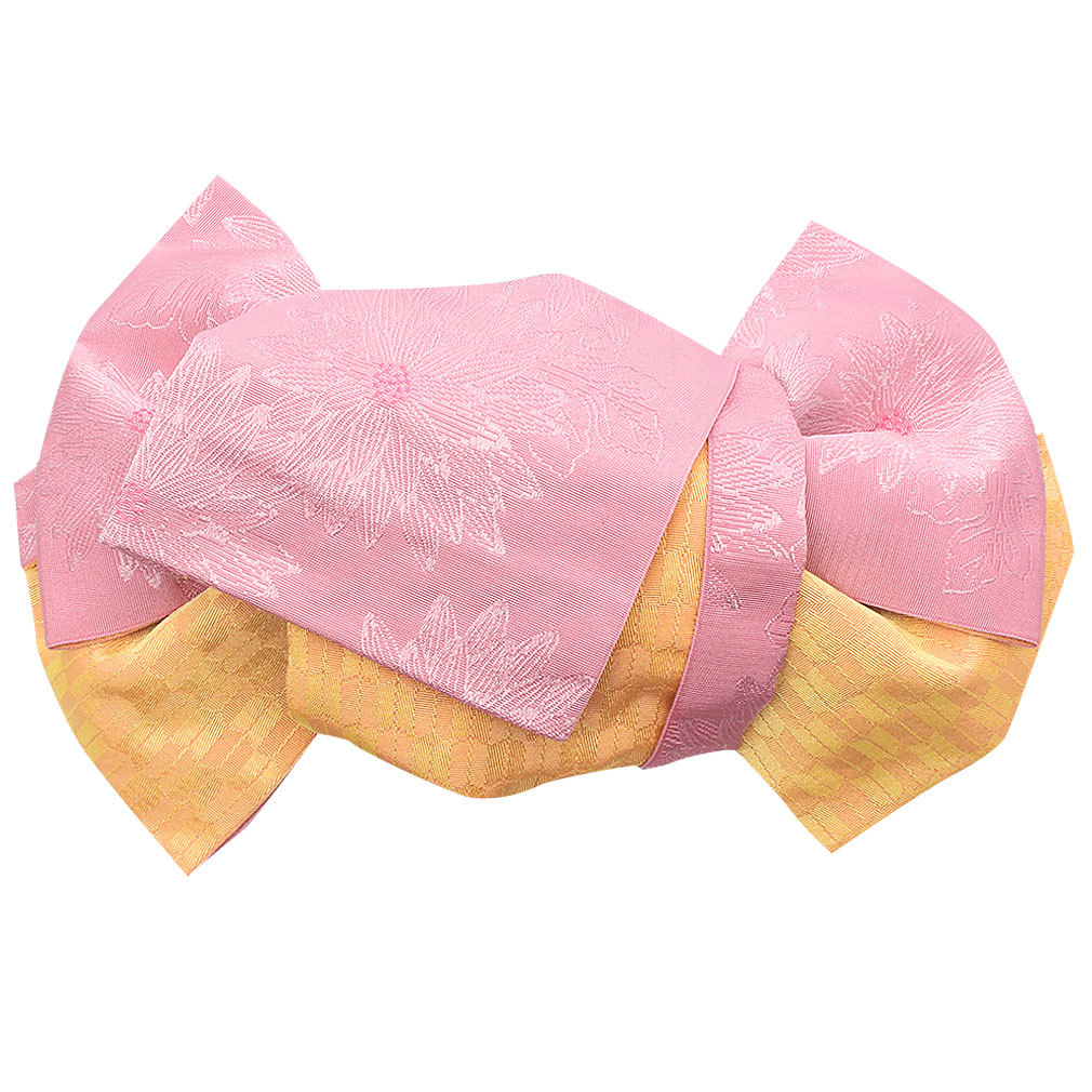 浴衣 帯 作り帯 浴衣作り帯 ピンク 水色 黄 赤 花づくし 浴衣帯 浴衣の帯｜kimono-kisste｜02