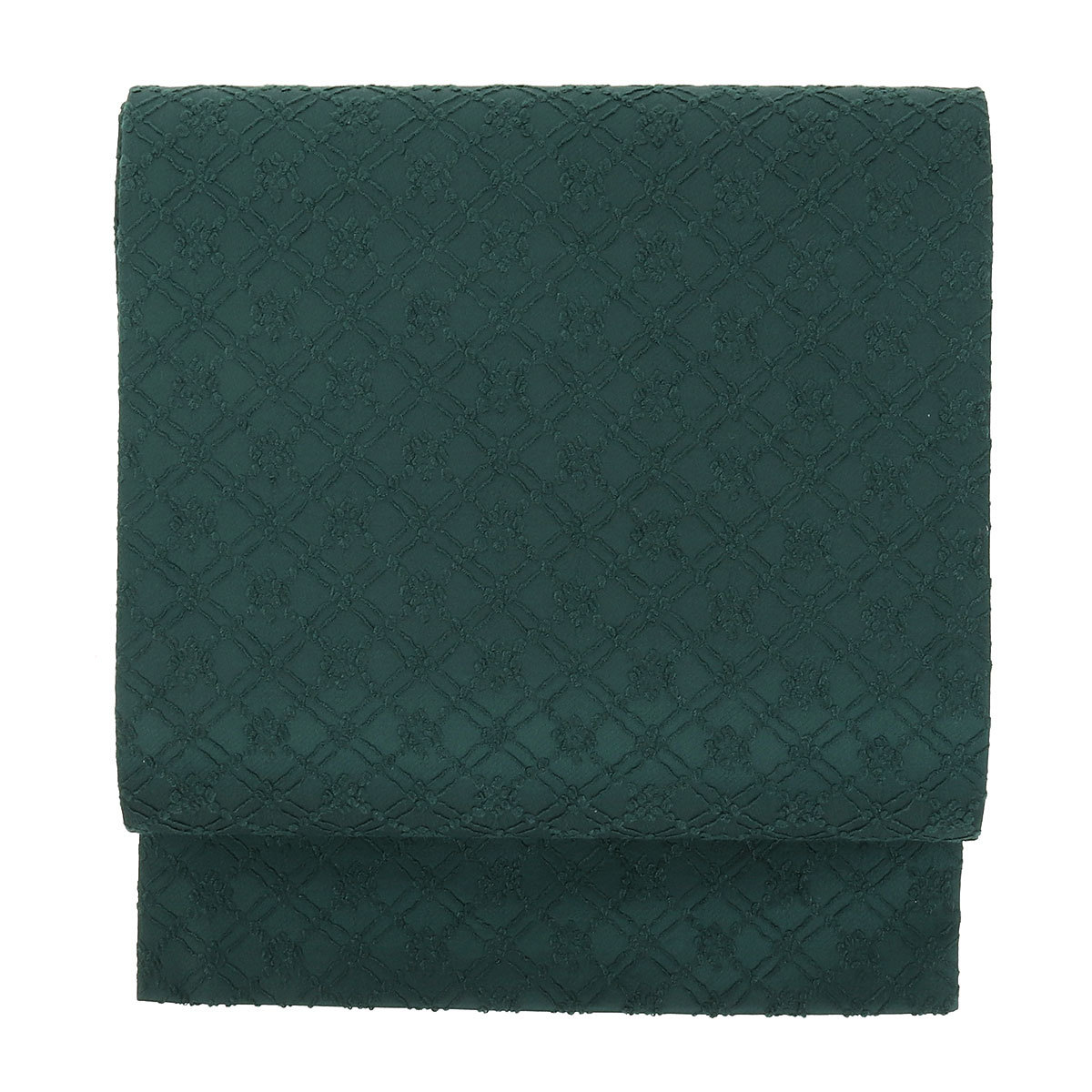 京袋帯 帯 深緑 アイボリー 仕立て上がり 日本製 百華園 小紋 紬 和装 