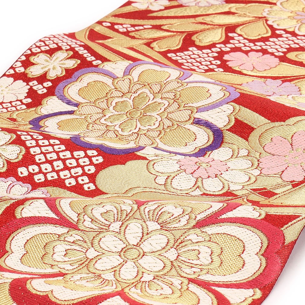 Kisste（キステ） 振袖 帯 振袖帯 振袖の帯 振袖用袋帯 袋帯 振袖用 赤