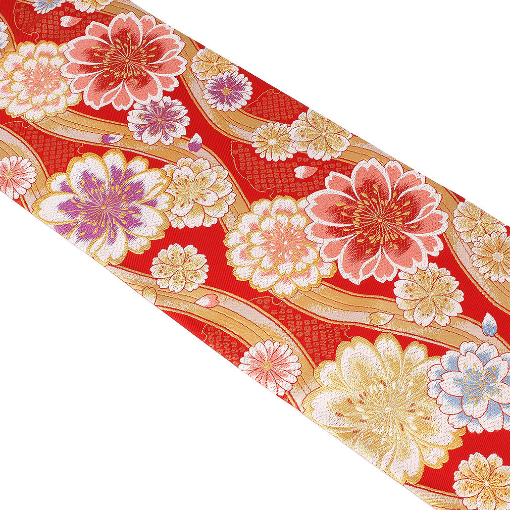 Kisste（キステ） 振袖 帯 振袖帯 振袖の帯 振袖用袋帯 袋帯 振袖用 赤