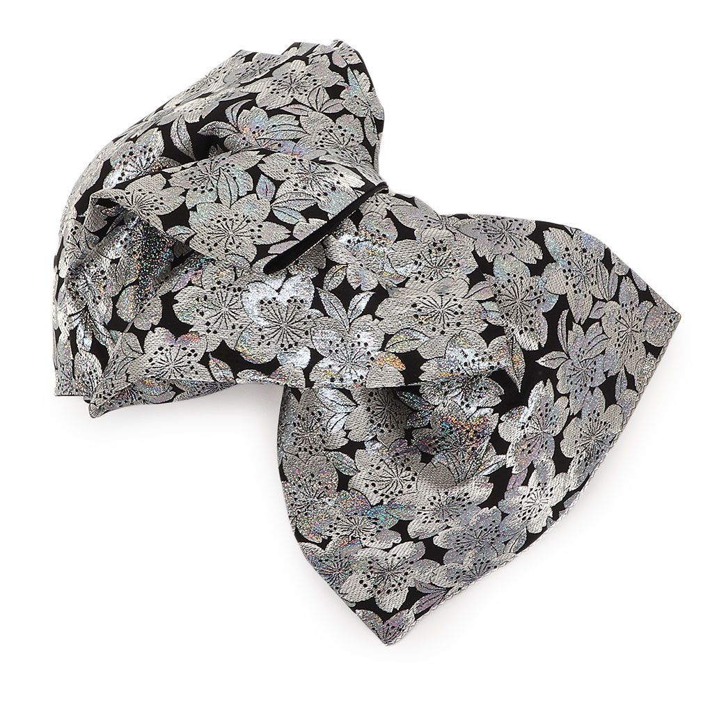 Kisste（キステ） 袋帯 振袖用 帯 成人式 黒 銀 桜 西陣織 佐々木染織