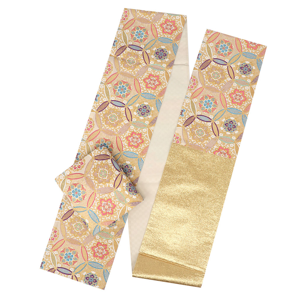 Kisste（キステ） 袋帯 振袖用 帯 成人式 ゴールド 変わり七宝 華紋