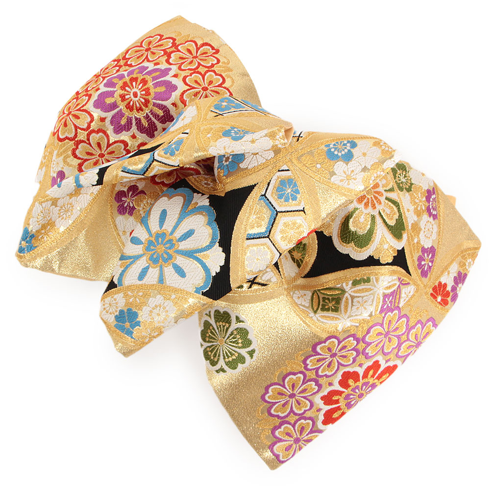 Kisste（キステ） 袋帯 振袖用 帯 成人式 ゴールド 桜 丸紋 西陣織 大