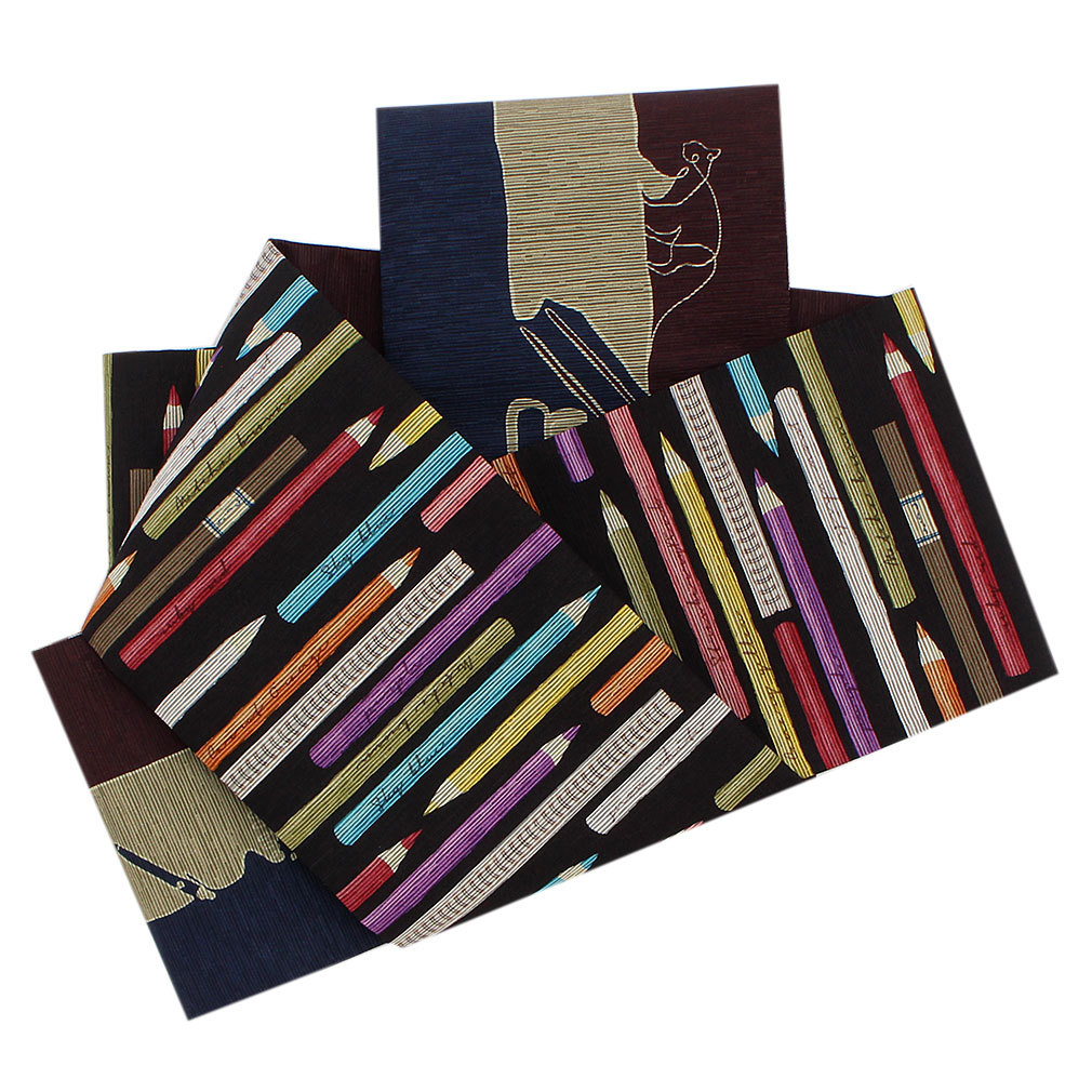 Kisste（キステ） 半幅帯 正絹 リバーシブル 召しませ花 黒 色えんぴつ