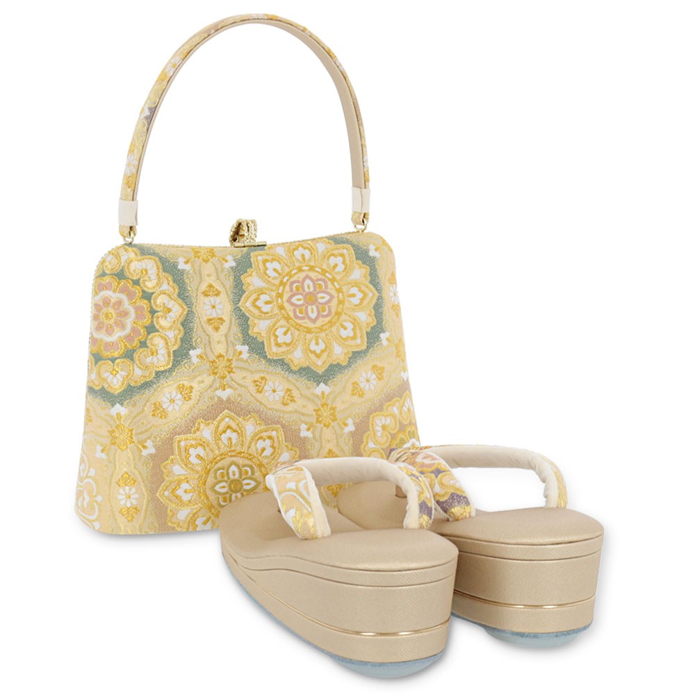 Kisste（キステ） 草履バッグセット 留袖 訪問着 L フリーサイズ 金 赤