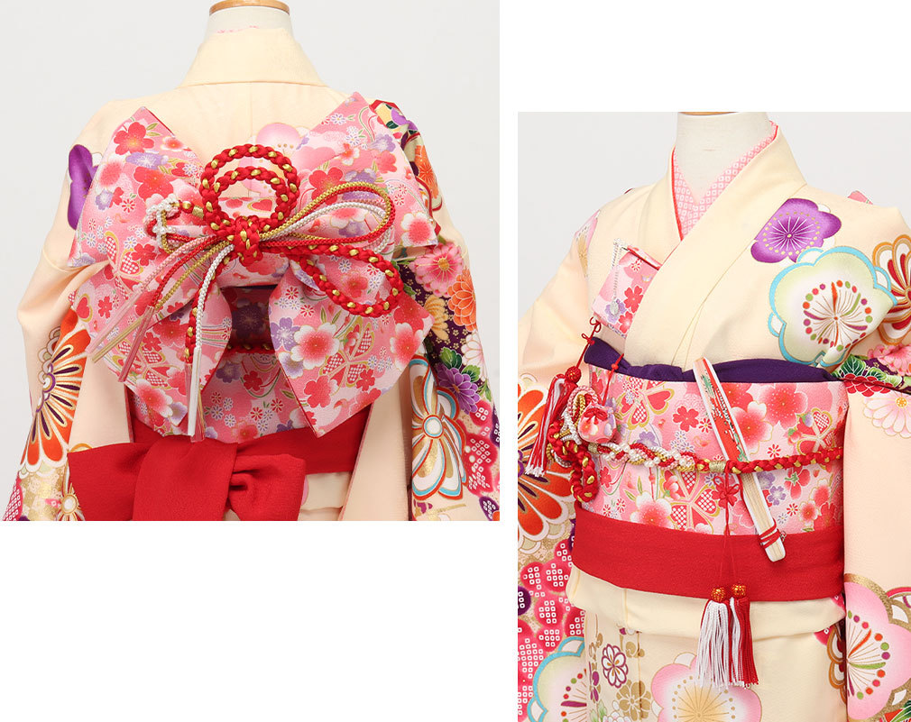 七五三　7歳　作り帯　飾り帯　大寸　桜 楽天市場】七五三 7歳 七歳 帯 作り帯 結び帯 日本製 大寸 白 桃