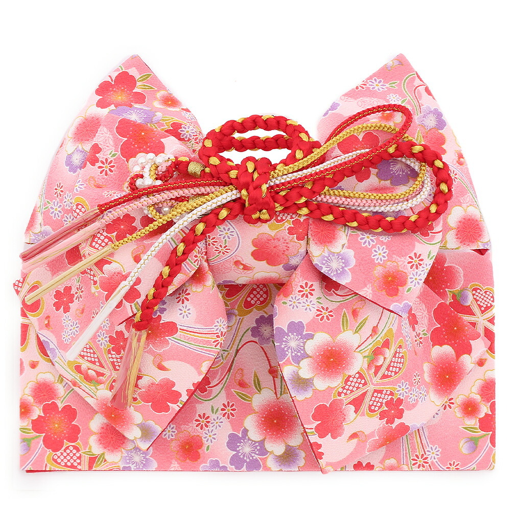 七五三　7歳　作り帯　飾り帯　大寸　桜 Kisste 七五三 作り帯 帯 5歳 7歳 女の子 ピンク 舞桜 中 大 五