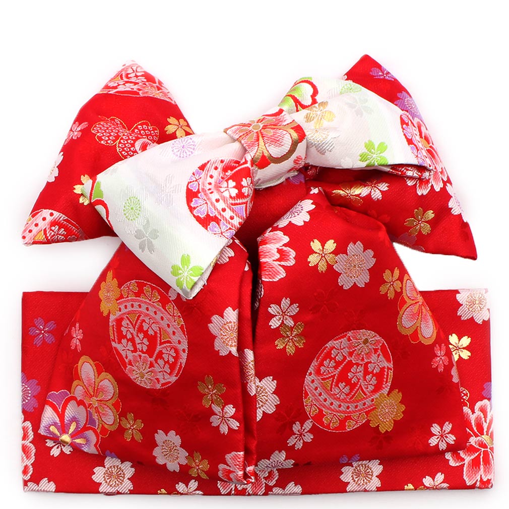 Kisste（キステ） 七五三 作り帯 帯 7歳 七歳 女の子 赤 白 黒 毬 小桜