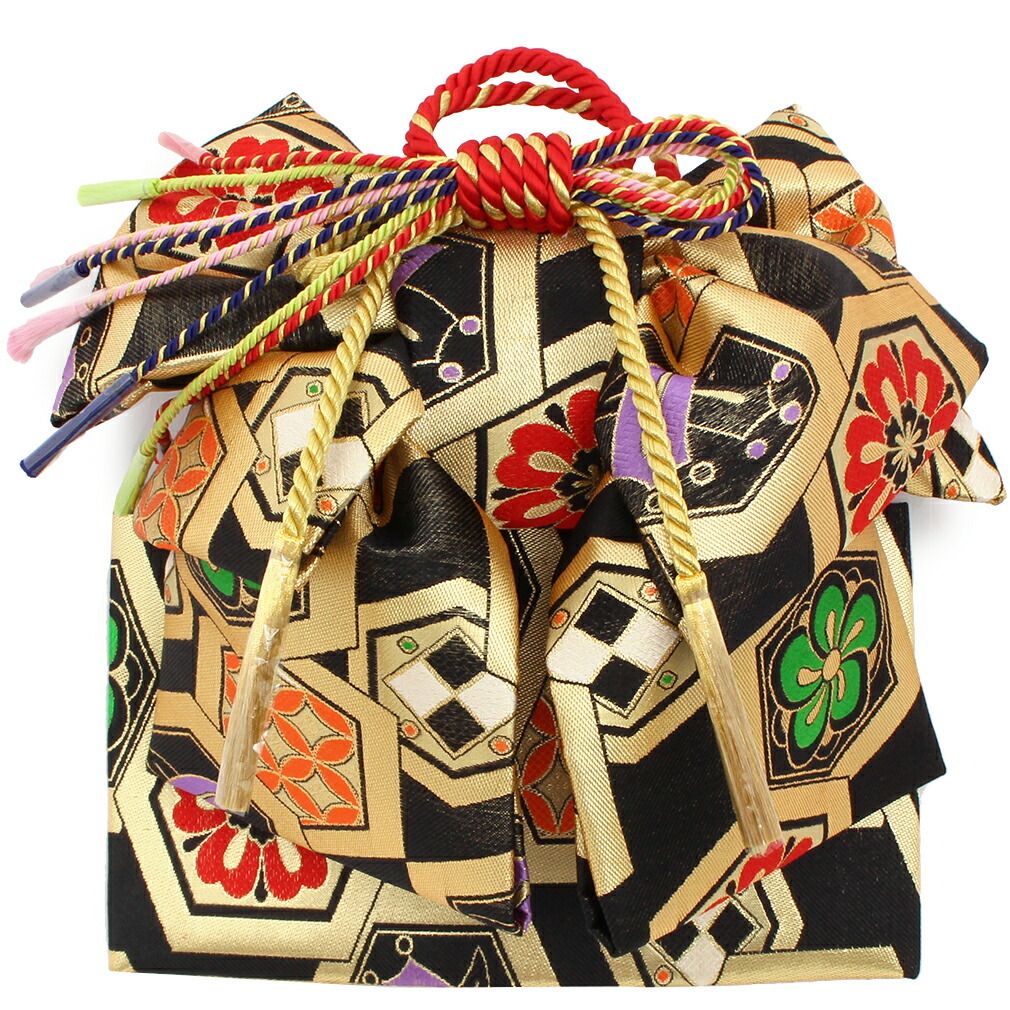 Kisste（キステ） 七五三 作り帯 帯 5歳 7歳 女の子 黒 亀甲 吉祥文