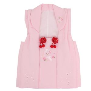 七五三 被布コート ウサギ 桜刺繍 着物 3歳 女の子 単品 赤 白 桃 日本製 七五三着物