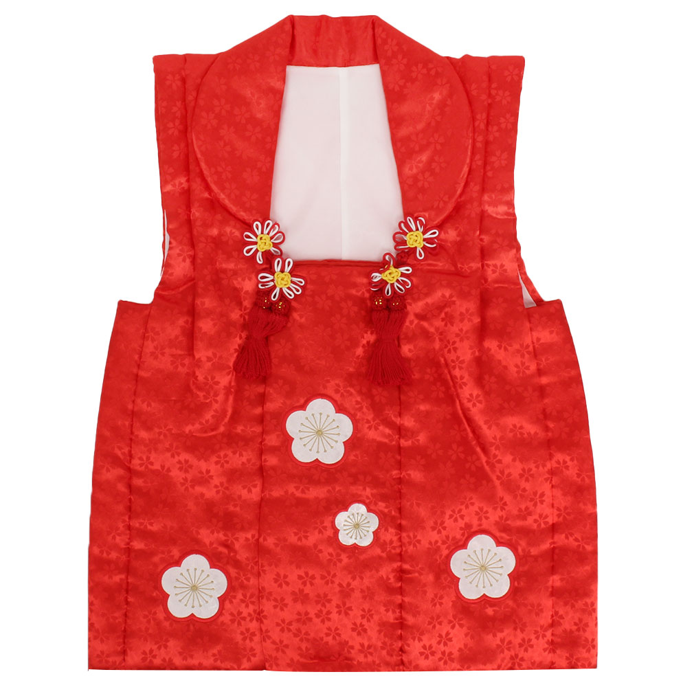 七五三 被布コート 梅 着物 3歳 女の子 単品 赤 白 桃 日本製 七五三着物 衣装 レトロ
