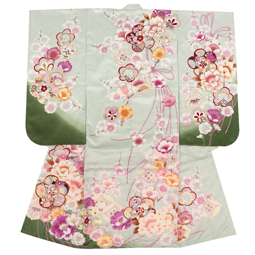 Kisste（キステ） 七五三 着物 セット 7歳 女の子 四つ身 薄緑色