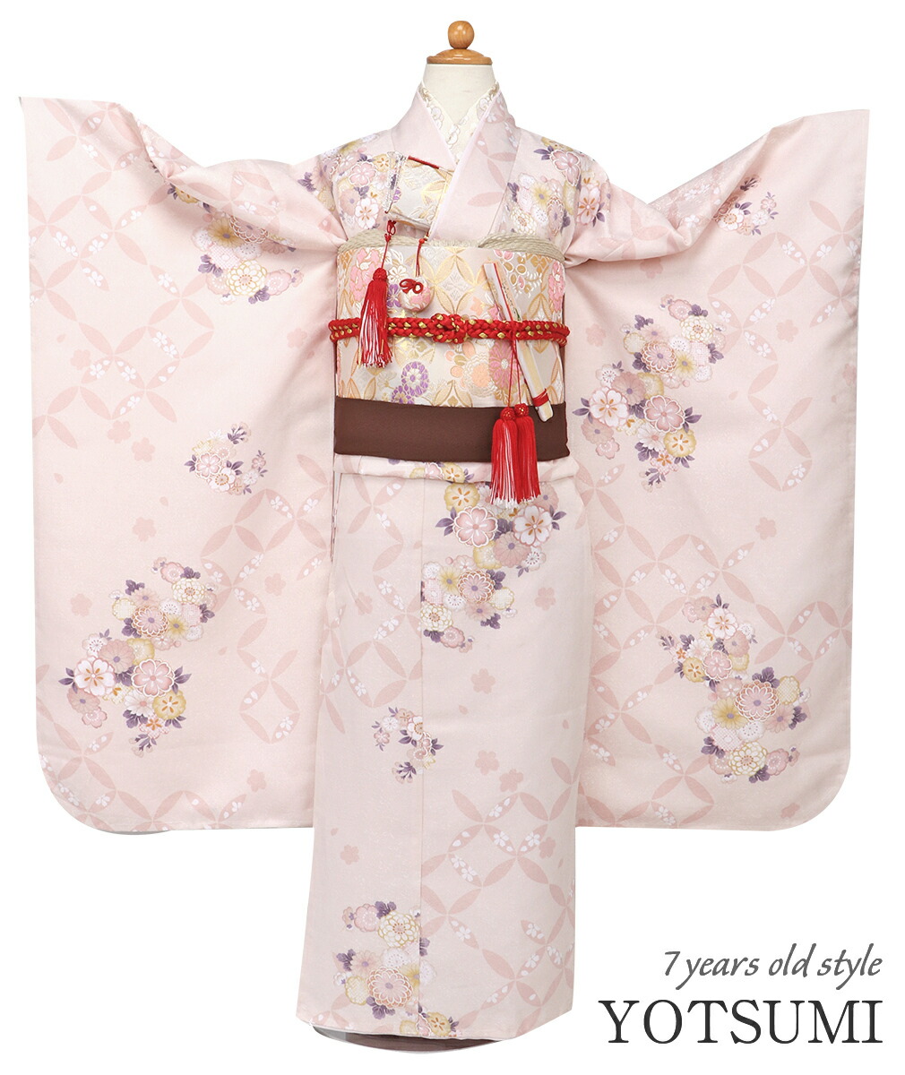 七五三 女の子　着物セット　くすみピンク 楽天市場】七五三 着物 3歳 女の子 販売 被布セット 7点 くすみ